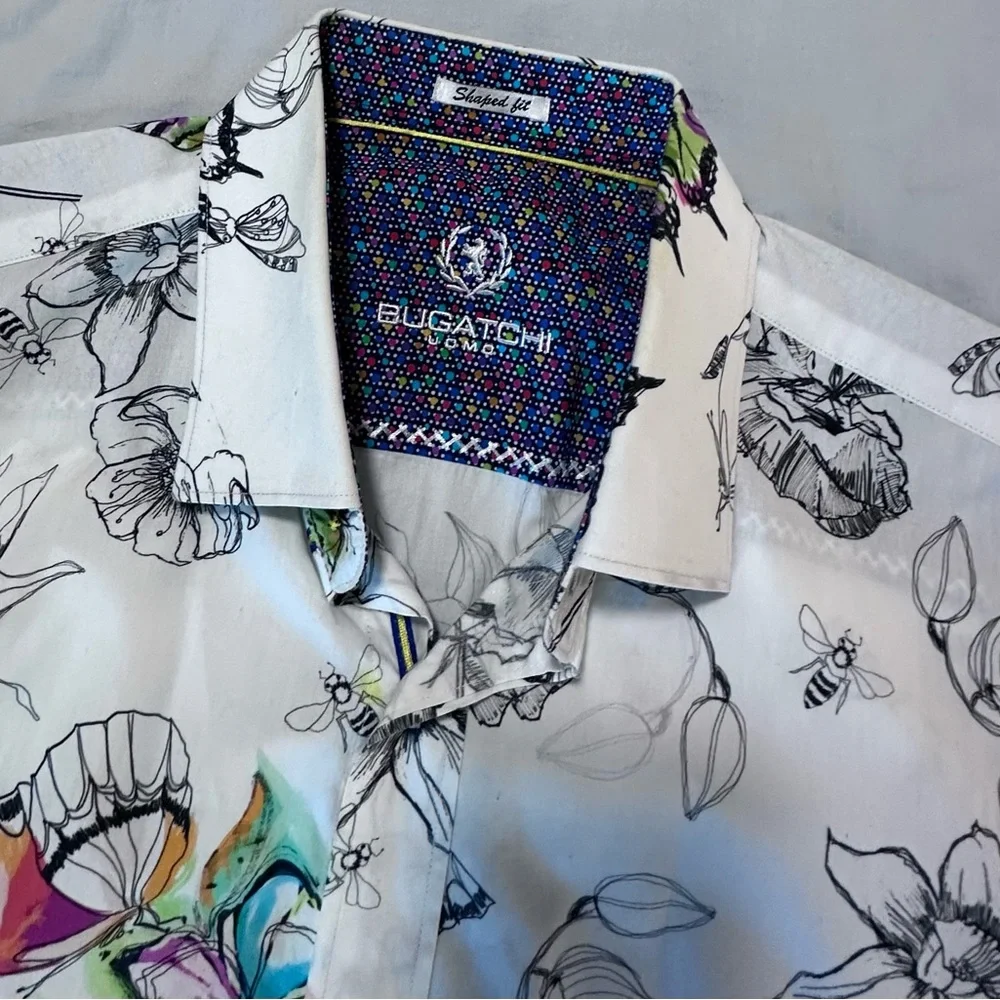 Bugatchi Multicolor Floral Casual Button Down Shirt - Picture 2 of 5